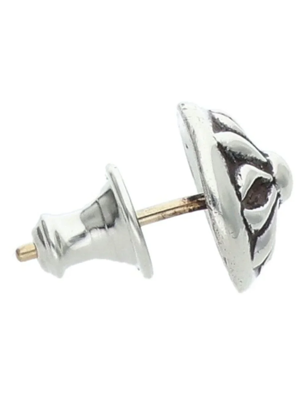 Chrome Hearts Stud Crsbll Cross Ball Silver Earrings
